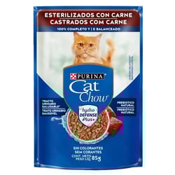 Ração Úmida Cat Chow Castrados Carne - 85G Sachê