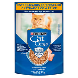 Ração Úmida Cat Chow Castrados Peixe Ao Molho - 85G Sachê