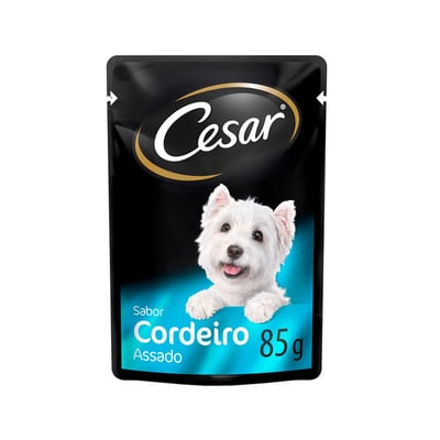 Ração Úmida Cesar Para Cães Adultos Cordeiro Assado - Sachê 85G
