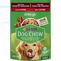 Ração Úmida Dog Chow Adulto Carne 100G - 1 Sachê