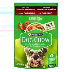 Ração Úmida Dog Chow Cães Adultos Cordeiro 100G - 1 Unidade
