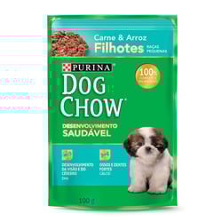 Ração Úmida Dog Chow Filhotes Carne E Arroz Para Raças Pequenas - 1 Sachê 100G