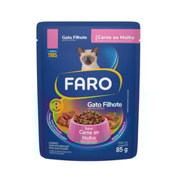 Ração Úmida Faro Carne Para Gatos Filhotes - 1 Sachê 85G