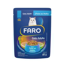 Ração Úmida Faro Peixe Para Gatos Adultos - 1 Sachê 85G