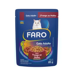 Ração Úmida Faro Sabor Frango Para Gatos Adultos - 1 Sachê De 85G