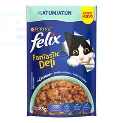 Ração Úmida Félix Fantastic Atum Para Gatos Adultos - 85G Sachê