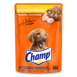 Ração Úmida Filhotes Champ Frango 85G - Sachê Para Cachorros