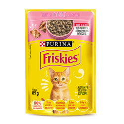 Ração Úmida Friskies Carne Ao Molho Para Gatos Filhotes - 85G