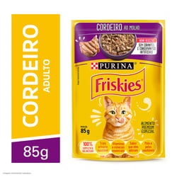 Ração Úmida Friskies Cordeiro Ao Molho Para Gatos Adultos 85G - 1 Sachê