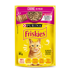 Ração Úmida Friskies Gatos Adultos Carne Ao Molho - 85G