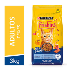Ração Úmida Friskies Mar De Sabores Atum, Salmão E Camarão Para Gatos Adultos - 3 Kilos