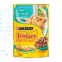 Ração Úmida Friskies Mix Peixe Ao Molho Para Gatos - 1 Sachê 85G