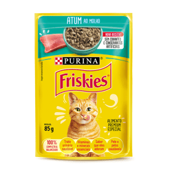 Ração Úmida Friskies Para Gatos Adultos Atum Ao Molho - 85G Sachê