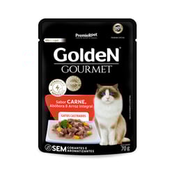 Ração Úmida Golden Gourmet Carne Para Gatos Castrados Adultos - 70G Sachê - 1 Unidade