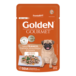Ração Úmida Golden Gourmet Para Cães Adultos Porte Pequeno Sabor Frango - 85G - Caixa Com 20 Sachês - 1 Unidade