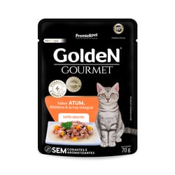 Ração Úmida Golden Gourmet Para Gatos Adultos Sabor Atum - 70G Sachê - 1 Unidade