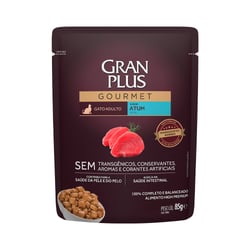 Ração Úmida Granplus Gourmet Gatos Adultos Atum - 85G - 1 Unidade