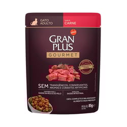 Ração Úmida Granplus Gourmet Para Gatos Adultos Sabor Carne - 85G - 1 Unidade