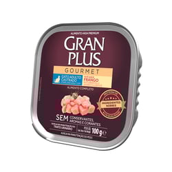 Ração Úmida Granplus Gourmet Patê Sabor Frango Para Gatos Adultos Castrados - 100G