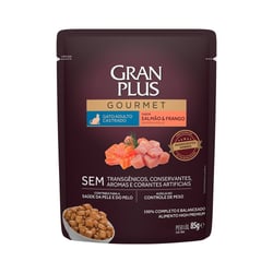 Ração Úmida Granplus Gourmet Salmão E Frango Para Gatos Castrados - 1 Sachê 85G - 1 Unidade