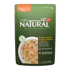 Ração Úmida Guabi Natural Cães Adultos Frango, Salmão, Cereais E Vegetais - 100G