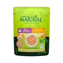 Ração Úmida Guabi Natural Salmão E Frango Para Gatos Adultos - 85G
