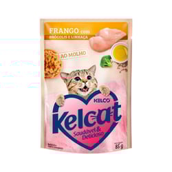 Ração Úmida Kelcat Frango Com Brócolis E Linhaça Para Gatos - 85G - 1 Unidade