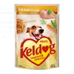 Ração Úmida Keldog Frango, Ervilha E Cenoura Para Cães - 100G Sachê