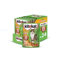 Ração Úmida Kit Kitekat Frango Ao Molho Para Gatos Adultos - 24 Sachês