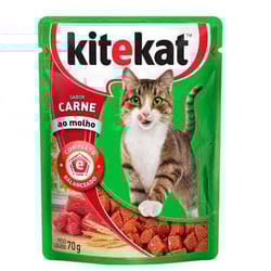 Ração Úmida Kitekat Carne Adulto - 70G