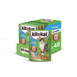 Ração Úmida Kitekat Peixe Ao Molho Para Gatos Adultos - 48 Sachês
