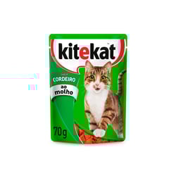 Racao Umida Kitekat Sache Para Gatos Adultos Sabor Cordeiro Ao Molho 70G