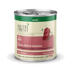 Ração Úmida Lata Nutrifresh Para Gatos Sabor Carne, Chia E Cenoura 300G - 1 Unidade