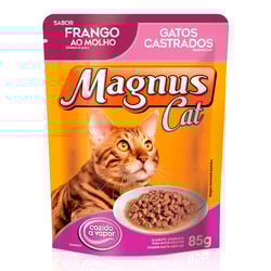 Ração Úmida Magnus Frango Para Gatos Castrados - 85G Sachê