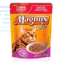 Ração Úmida Magnus Para Gatos Adultos Carne - Sachê 85G