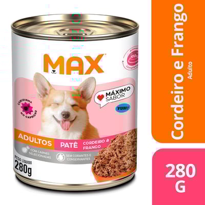 Ração Úmida Max Cães Adultos Cordeiro E Frango - 280G