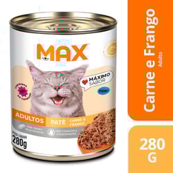 Ração Úmida Max Gatos Adultos Carne E Frango - 280G