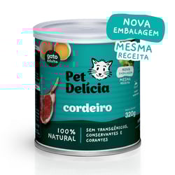Ração Úmida Natural Cordeiro Pet Delícia Para Gatos Adultos - 320G