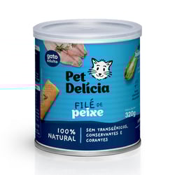 Ração Úmida Natural Filé De Peixe Pet Delícia Para Gatos Adultos - 320G