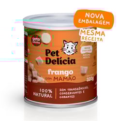 Ração Úmida Natural Pet Delícia Frango Com Mamão 320G Para Gatos Adultos - 320 Gramas