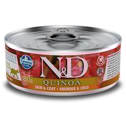 Ração Úmida N&D Quinoa Skin E Coat Para Gatos Adultos Sabor Arenque E Coco - 80G