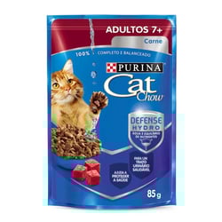 Ração Úmida Nestlé Purina Cat Chow Adultos 7+ Carne Ao Molho - 1 Sachê 85G