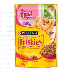 Ração Úmida Nestle Purina Friskies Frango E Fígado Para Gatos - 1 Sachê