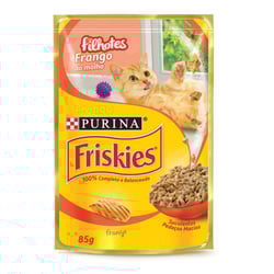 Ração Úmida Nestle Purina Friskies Para Gatos Filhotes - Frango Ao Molho Sachê 85G