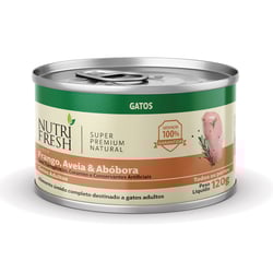 Ração Úmida Nutrifresh Para Gatos Sabor Frango, Aveia E Abóbora - 1 Lata - 120 Gramas