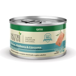 Ração Úmida Nutrifresh Peixe, Abóbora E Cúrcuma Para Gatos - 1 Lata - 120 Gramas