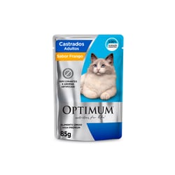 Ração Úmida Optimum Frango 85G Para Gatos Adultos Castrados - 1 Sachê - Leve 8 Pague 7