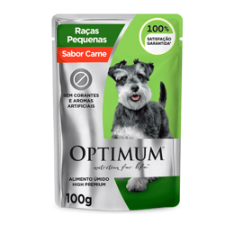 Ração Úmida Optimum Para Cães Adultos De Raças Pequenas E Mini Sabor Carne - 100G