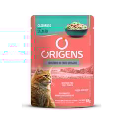 Ração Úmida Origens Gatos Castrados Sabor Salmão 85G - 1 Unidade