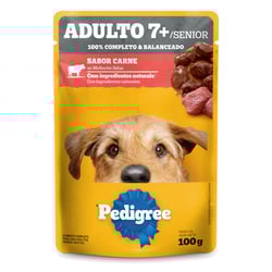 Ração Úmida Pedigree Carne Ao Molho - Cães Adultos Sênior 7+ Anos - 100G
